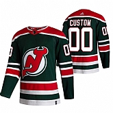 New Jersey Devils Customized Green Adidas 2020-21 Reverse Retro Alternate Jersey